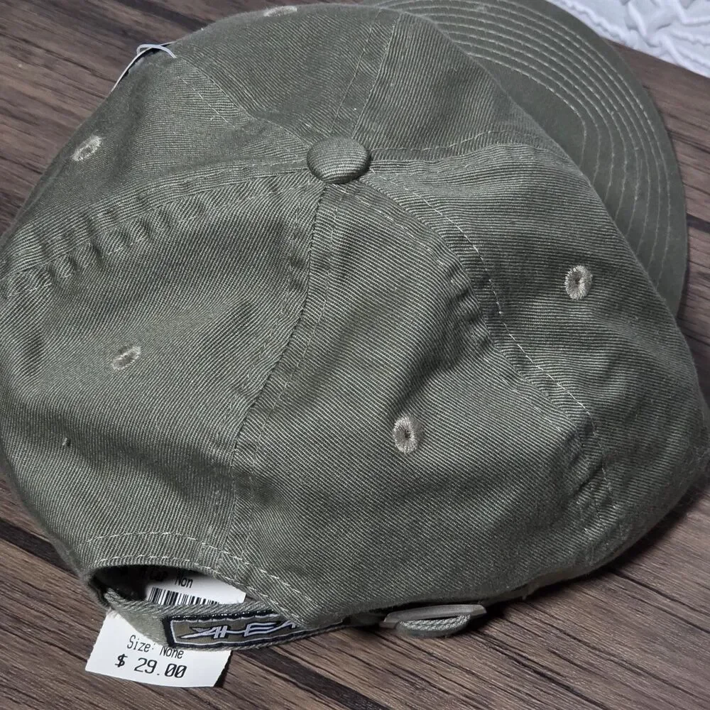 NWT Ahead The Greenbrier Gun Club Golf Hat Cap Olive Green Adjustable Cotton